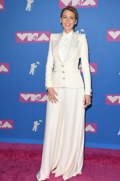 Blake Lively's Fitted White Jumpsuit